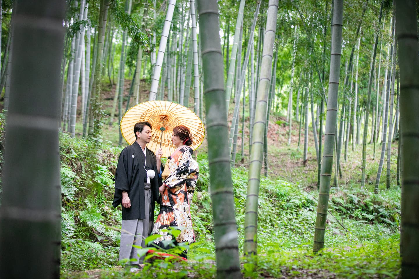 金沢の竹林で和装前撮り