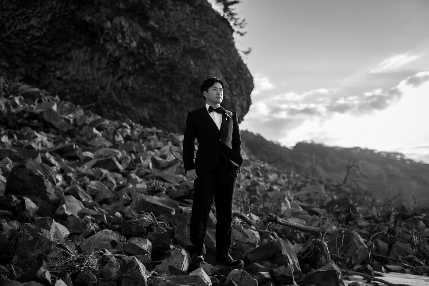 石川県金沢市の海でドレスロケーション前撮り